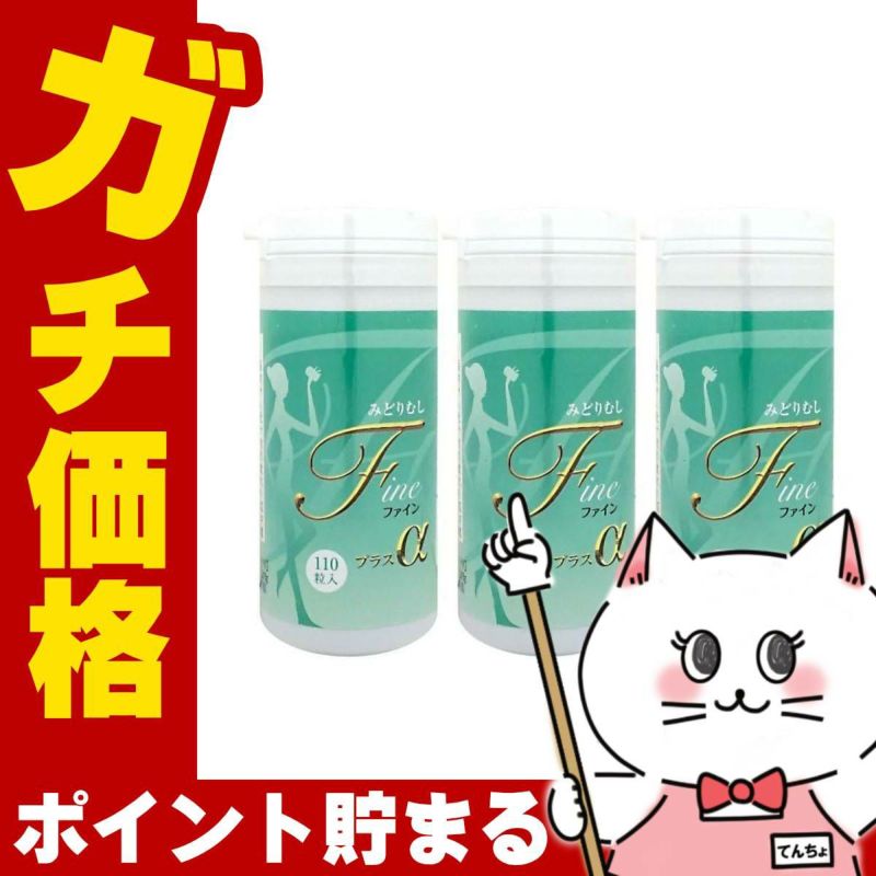 コスメ通販　みどりむしFINE+α 110粒入 × 3個 (ミドリムシファインプラスアルファ)《東京大学産ユーグレナ(ミドリムシファインプラスアルファ)サプリメント》3本