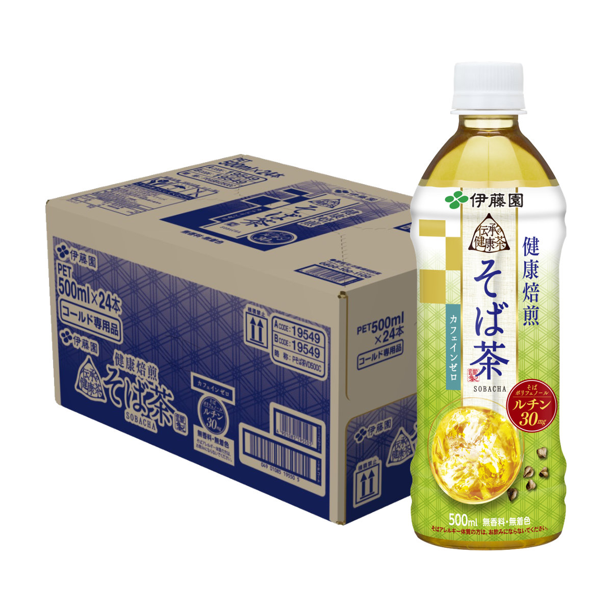 コスメ通販　伊藤園 伝承の健康茶 そば茶 500ml×24本入り カフェインゼロ お茶 カフェインレス PET ペットボトル