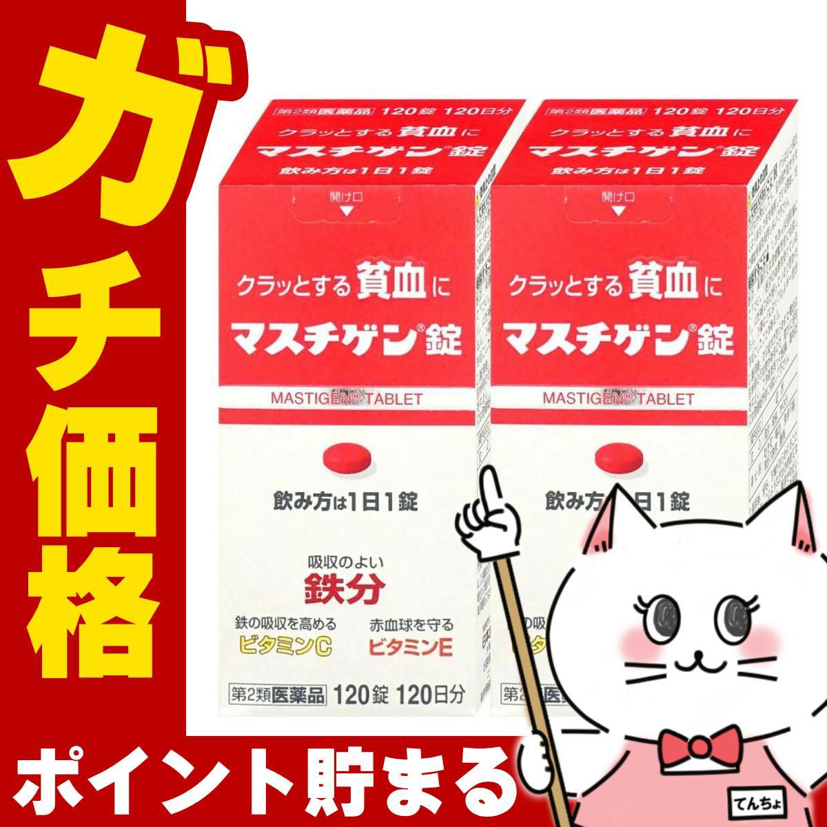 通販　【第2類医薬品】マスチゲン錠 120錠×2個【日本臓器製薬株式会社】