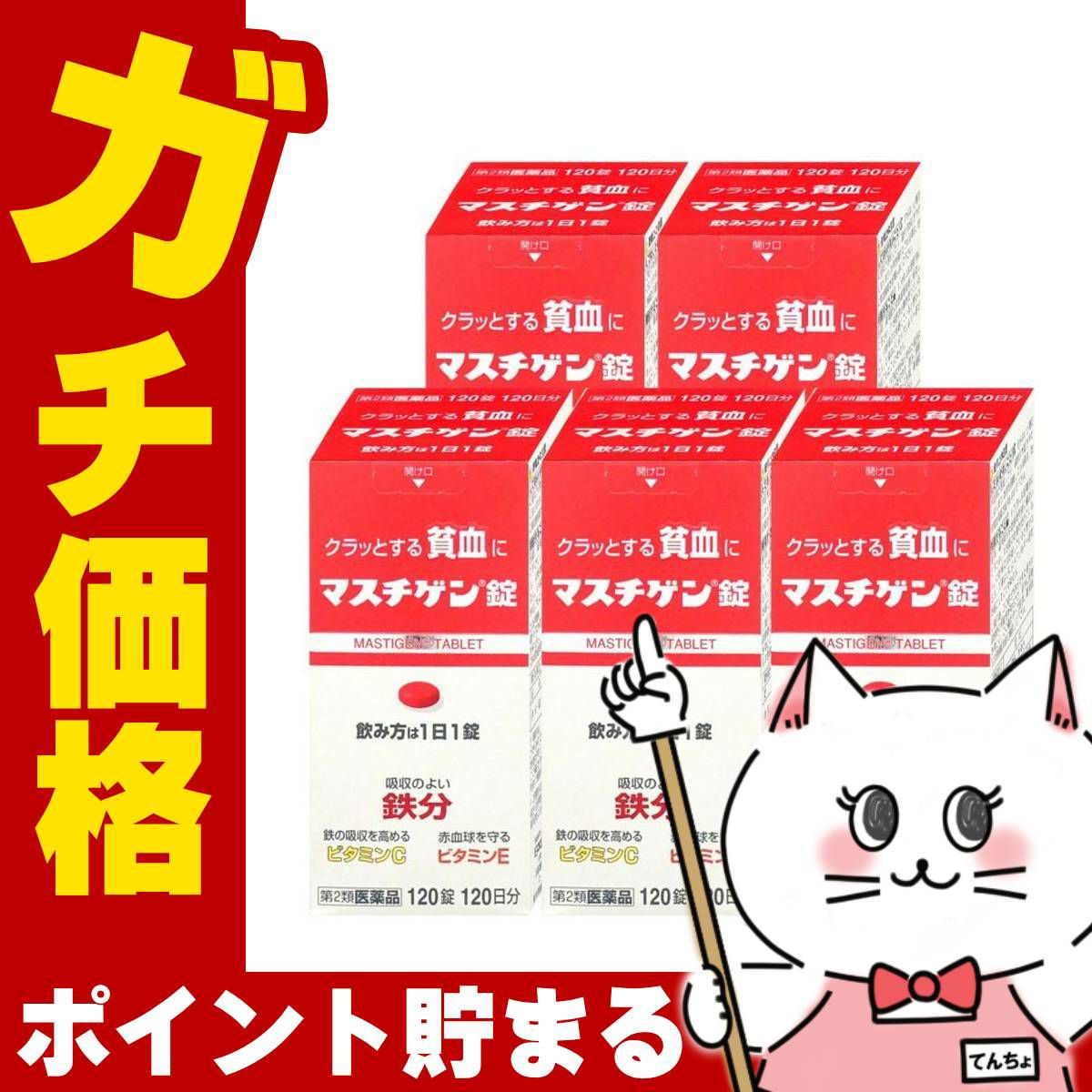 通販　【第2類医薬品】マスチゲン錠 120錠×5個【日本臓器製薬株式会社】