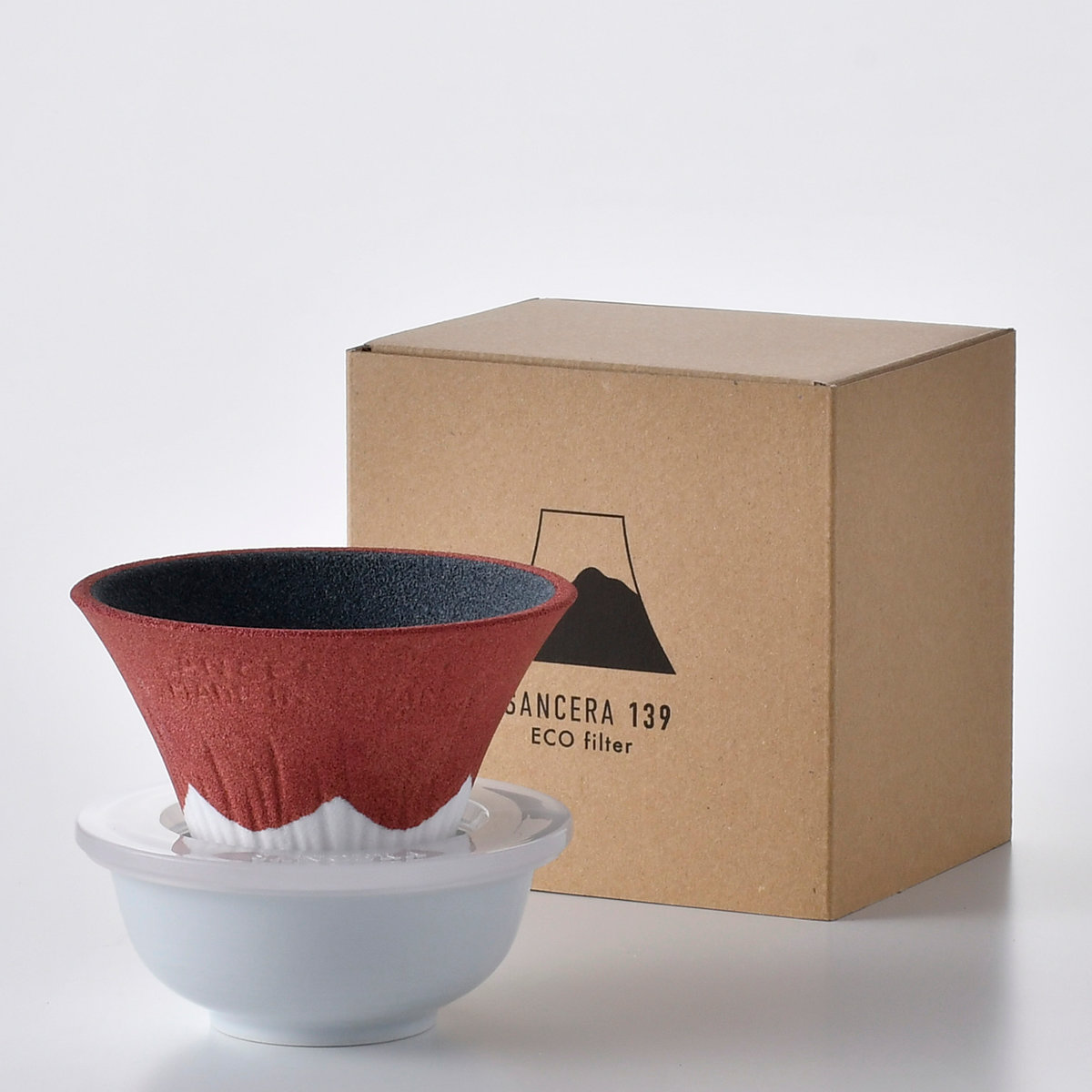 通販　COFIL　fuji　コフィル　富士山　セラミックフィルター　波佐見焼　139GAMA　正規品　イッサクガマ　レッド コフィル COFIL Fuji C-F2-R 富士山セラミックコーヒーフィルター 赤