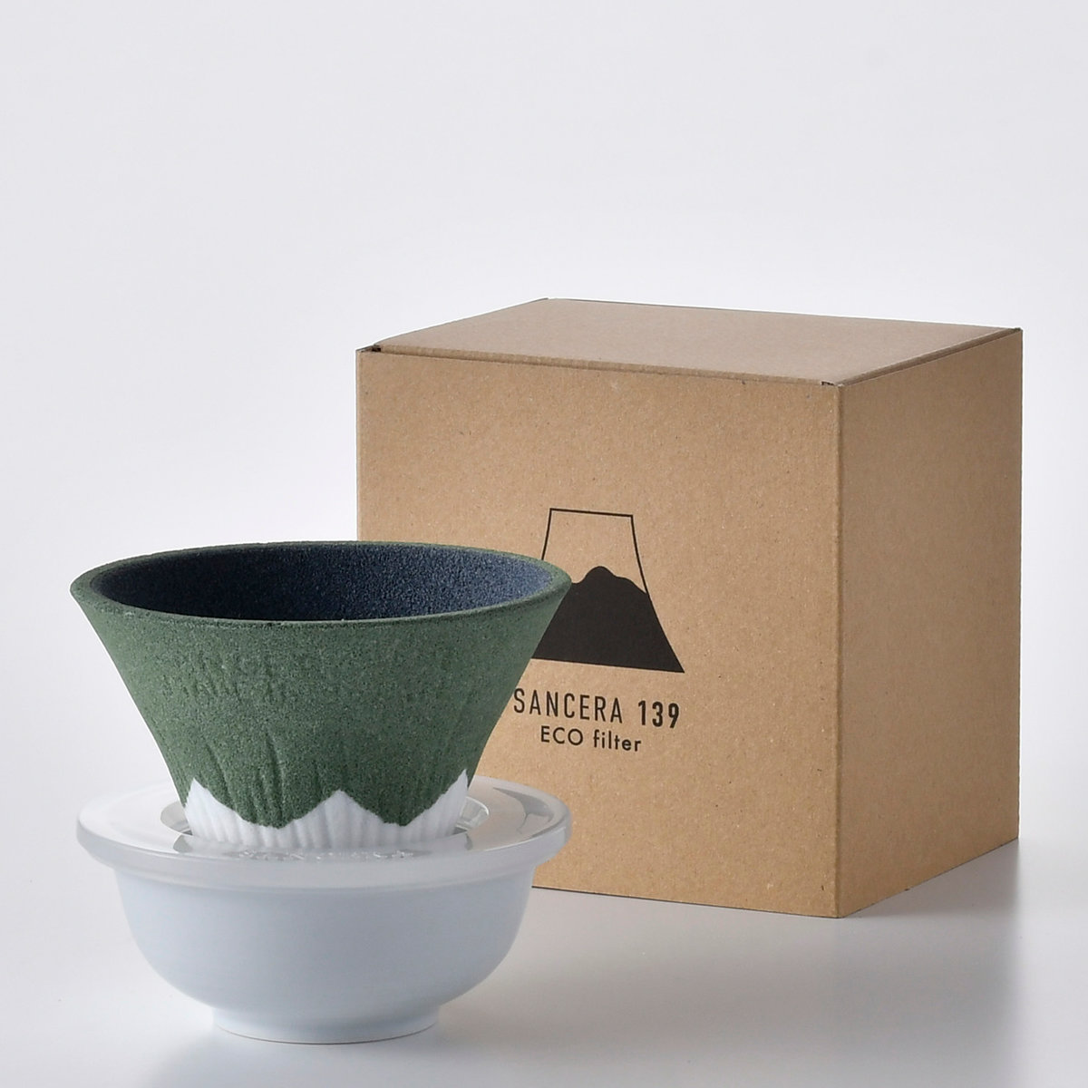 通販　COFIL　fuji　コフィル　富士山　セラミックフィルター　波佐見焼　139GAMA　正規品　イッサクガマ　グリーン コフィル COFIL Fuji C-F2-G 富士山セラミックコーヒーフィルター 緑