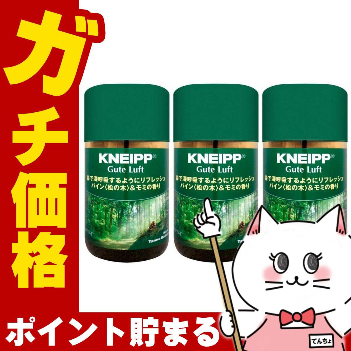 コスメ通販　【セット】クナイプ グーテルフトバスソルト 850g パイン&モミ×3個【バスソルト】KNEIPP
