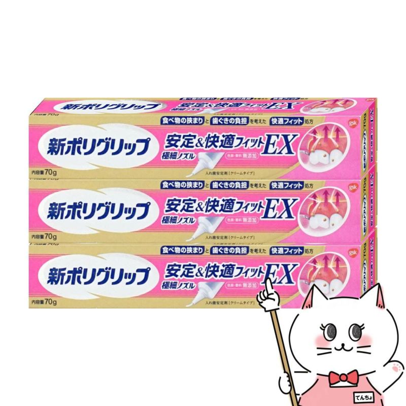 通販　【セット】新ポリグリップ 安全&快適フィットEX 極細ノズル 70g×3個【アース製薬】