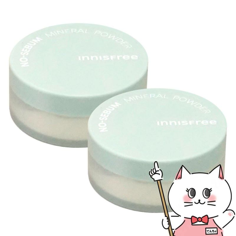 コスメ通販　【2個セット】イニスフリー ノーセバム ミネラルパウダーN 5g×2個 innisfree【韓国コスメ フェイスパウダー フェースパウダー 皮脂 さらさらマット肌 ノーシーバムミネラルパウダー】