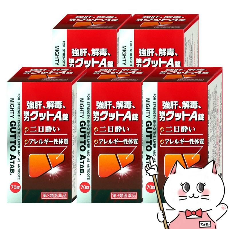 【第3類医薬品】【セット】強肝、解毒、強力グットA錠 70錠×5個