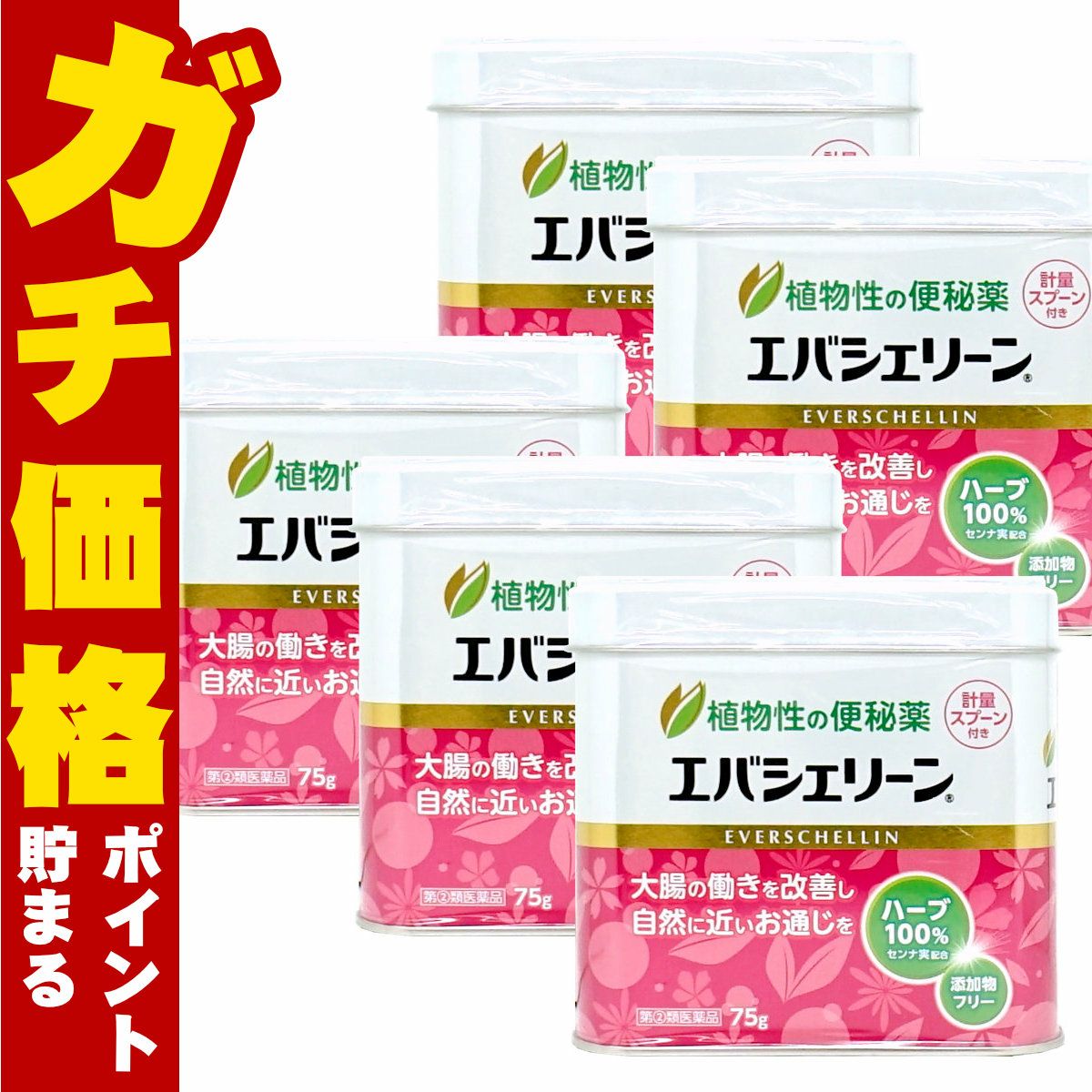 【指定第2類医薬品】【セット】エバシェリーン 75g×5個