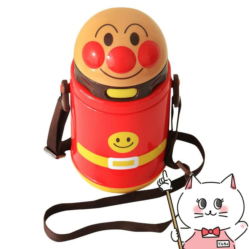 レック アンパンマン ストロー付ダイカット水筒(保冷) KK-318 400ml