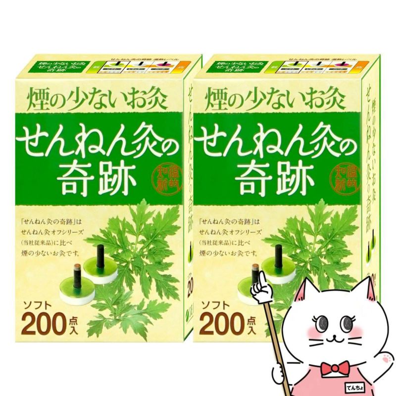 【セット】煙の少ないお灸 せんねん灸の奇跡 ソフト 200点入×2個