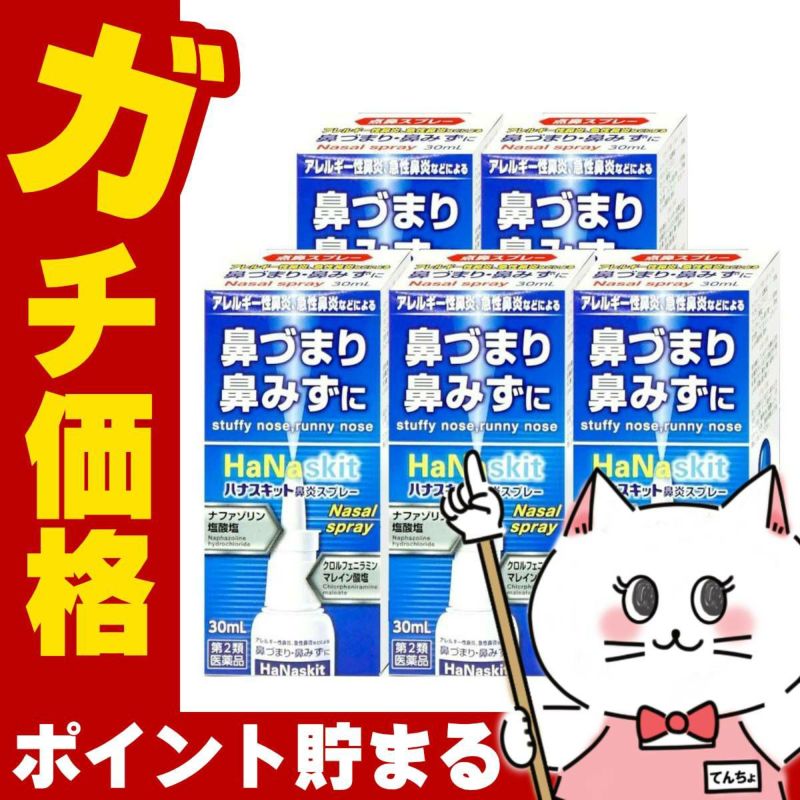 【第2類医薬品】【セット】ハナスキット鼻炎スプレー 30ml×5個