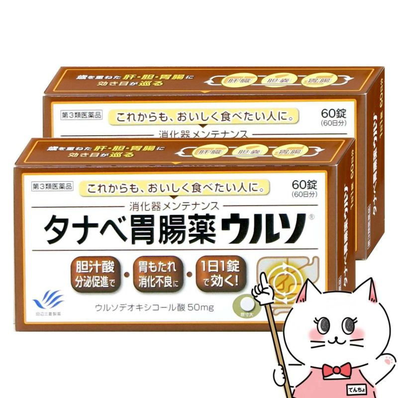 タナベ胃腸薬ウルソ 60錠×2個