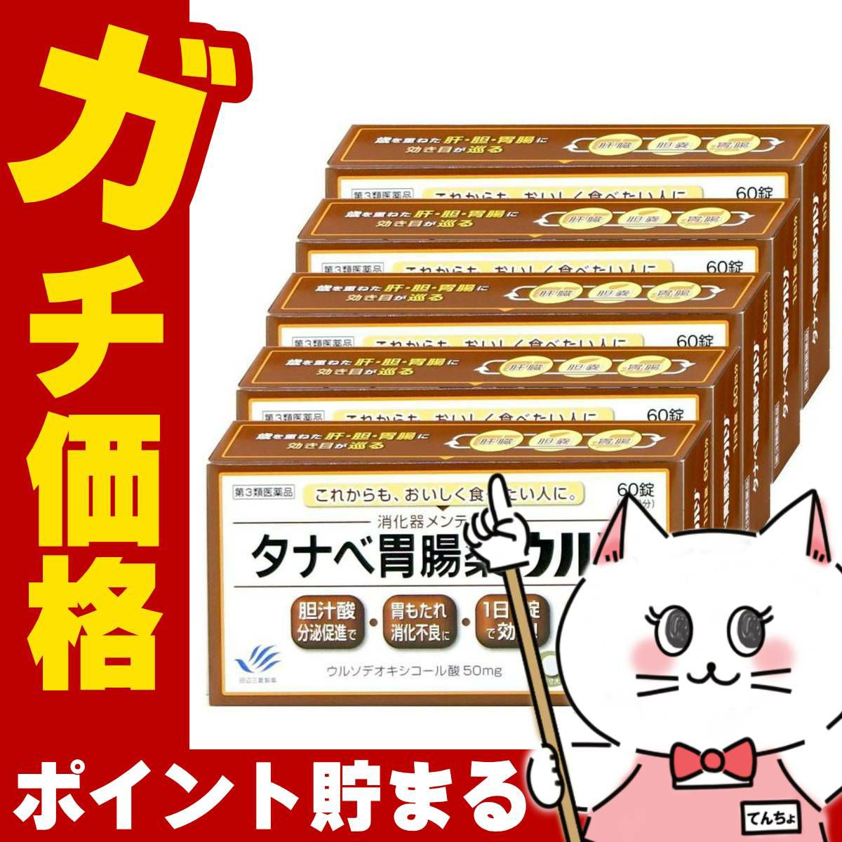 タナベ胃腸薬ウルソ 60錠×5個