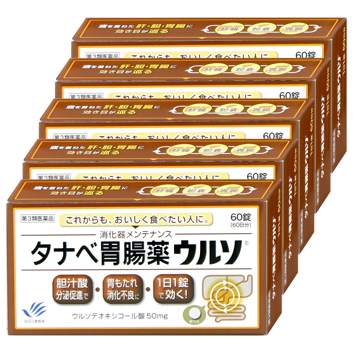 タナベ胃腸薬ウルソ 60錠×5個