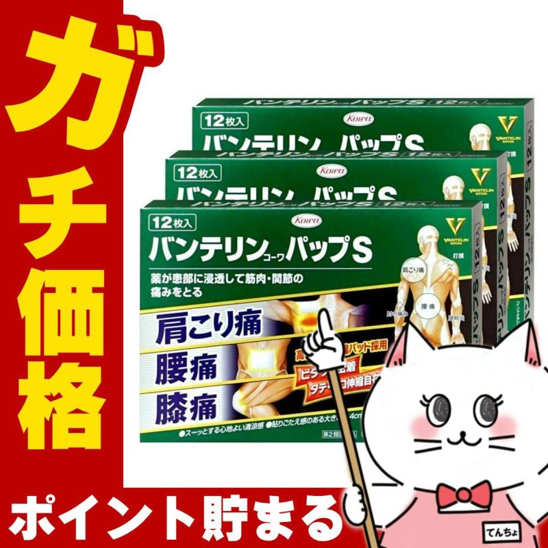 バンテリンコーワパップS 12枚×3個