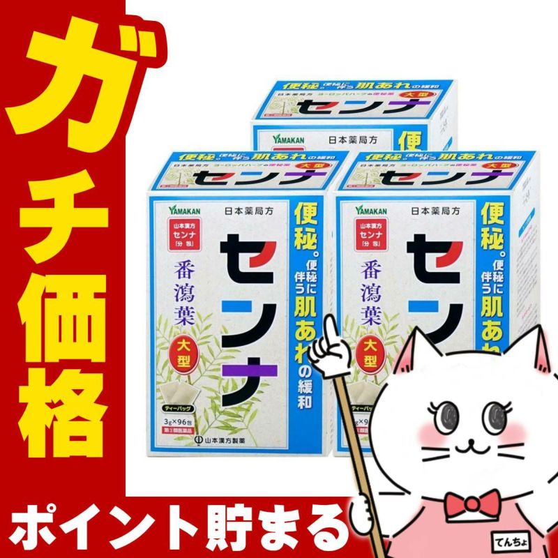 山本漢方 日本薬局方 センナ 大型 分包 (3g×96包)×3個