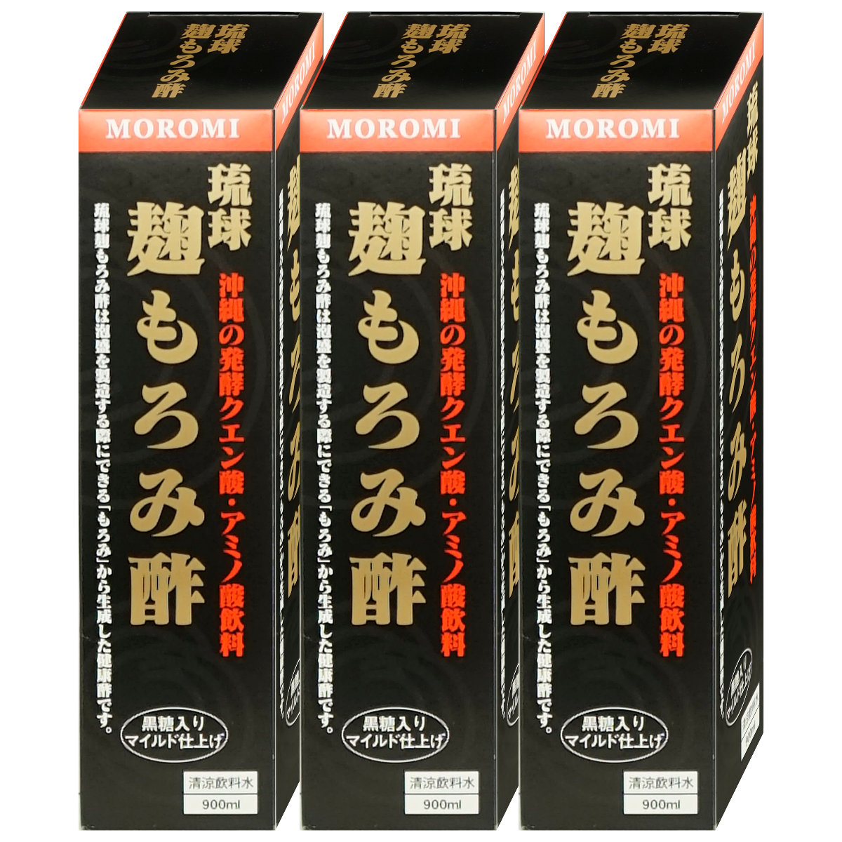 ユニマットリケン 琉球麹もろみ酢 900ml×3本 クエン酸 黒酢 沖縄 もろみ
