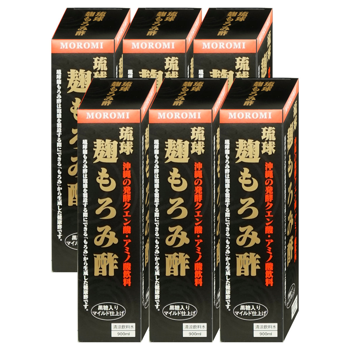 ユニマットリケン 琉球麹もろみ酢 900ml×6本 クエン酸 黒酢 沖縄 もろみ