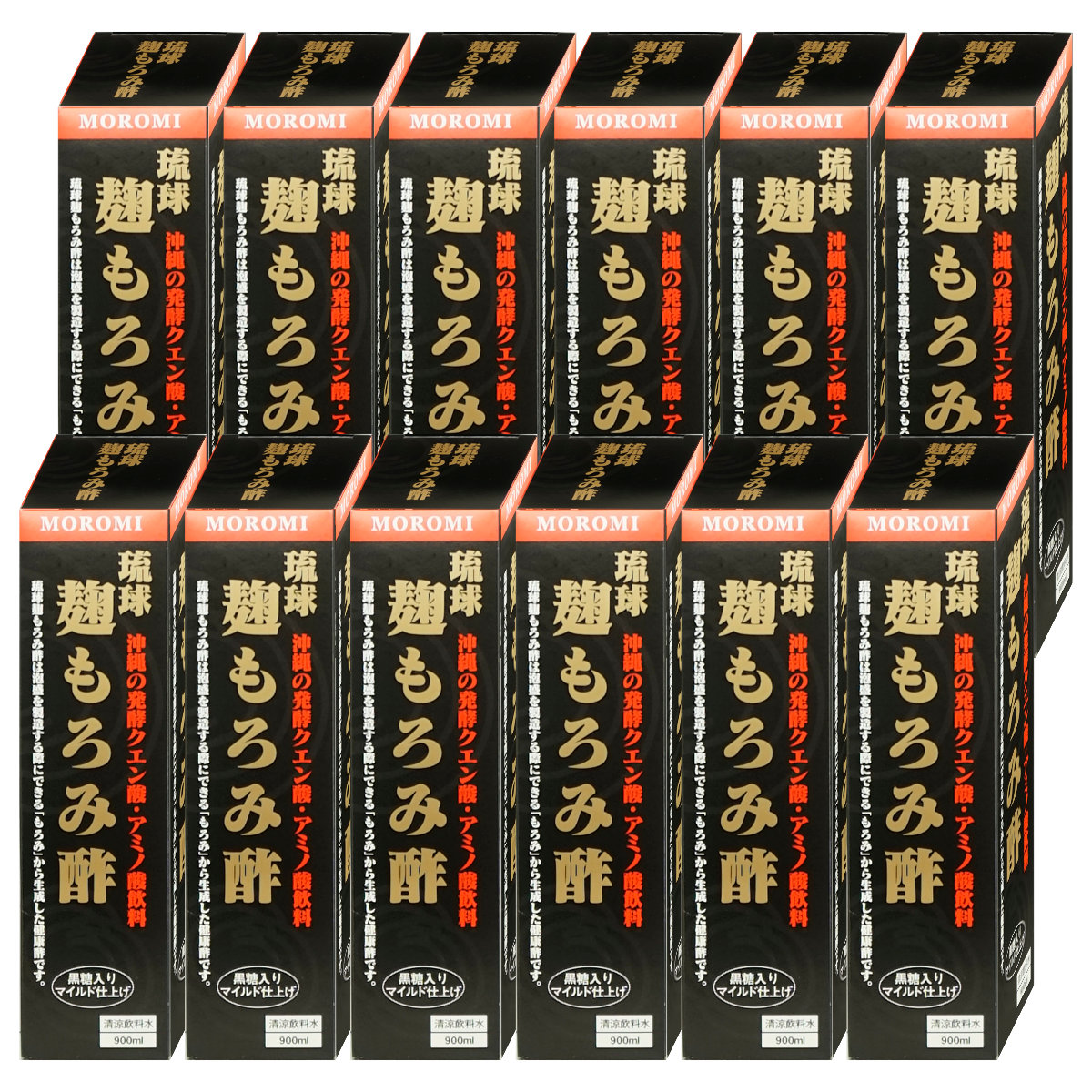 ユニマットリケン 琉球麹もろみ酢 900ml×12本 クエン酸 黒酢 沖縄 もろみ