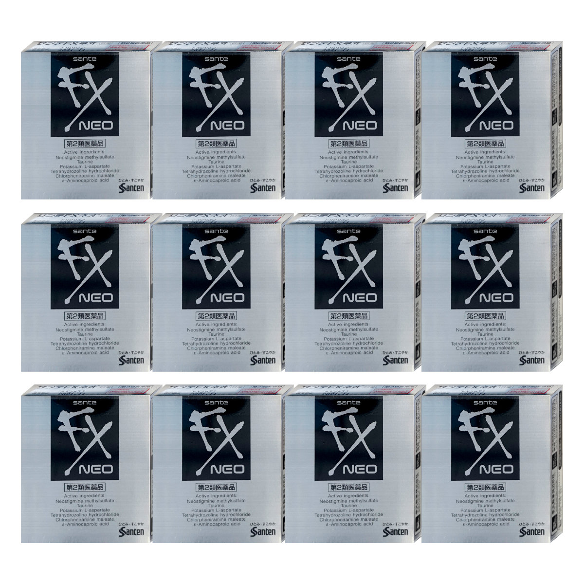サンテFXネオ 12ml×12個【おすすめサンテ目薬】疲れた目の組織代謝を促進し、目の疲れ・充血などに効果を発揮します。さらに、強い清涼感のあるさし心地で目の表面から爽快感が広がります。目をリフレッシュさせたい！！【第2類医薬品】
