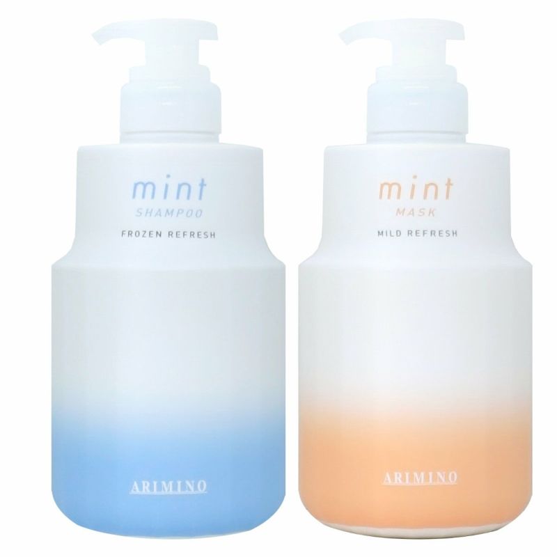 コスメ通販　アリミノ ミント フローズンリフレッシュシャンプー550ml&マイルドリフレッシュマスク550g M本体セット(6042025-set1)